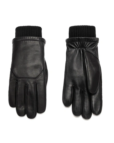 Canada Goose Workman Leather Tech Gloves In Black