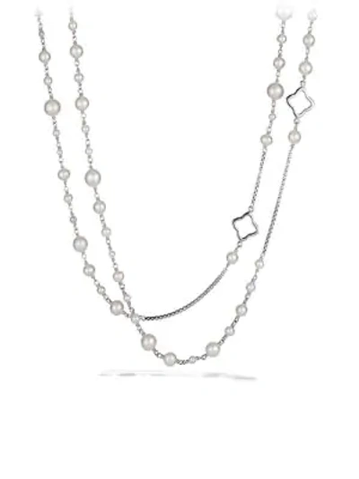 David Yurman Bijoux Chain Necklace With Pearls In Silver