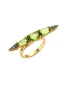 ETHO MARIA Sharp Green Sapphire and Peridot 18K Gold Ring