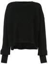 RE/DONE RE/DONE RIBBED TRAPEZE SWEATER - BLACK