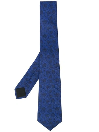 Versace Medusa Print Tie In Blue