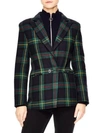 SANDRO Framboise Plaid Wool-Blend Blazer