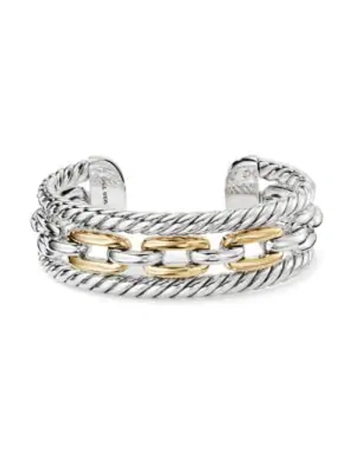 David Yurman Wellesley Link Multi Stack Bracelet In Sterling Silver With 18k Yellow Gold In Yellow/silver