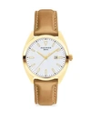MOVADO WOMEN'S HERITAGE DATRON YELLOW GOLDPLATED STAINLESS STEEL & LEATHER STRAP WATCH,0400099497041