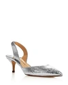 PAUL ANDREW WOMEN'S RHEA CRACKLED METALLIC LEATHER SLINGBACK PUMPS,104501CA94413