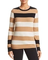 DONNA KARAN NEW YORK STRIPED CREWNECK SWEATER,D8HS7CEQ