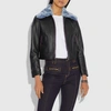COACH COACH SELENA LEATHER JACKET WITH FAUX FUR,39284