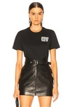Off-white Lips Printed T-shirt In Black
