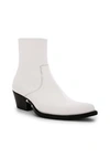 Calvin Klein 205w39nyc Tex Polished Leather Ankle Boots In White