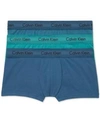 Calvin Klein Men's Cotton Stretch Low-rise Trunks 3-pack Nu2664 In Oceanic Blue