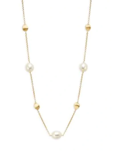 Marco Bicego Confetti 10mm Pearl & 18k Yellow Gold Station Necklace