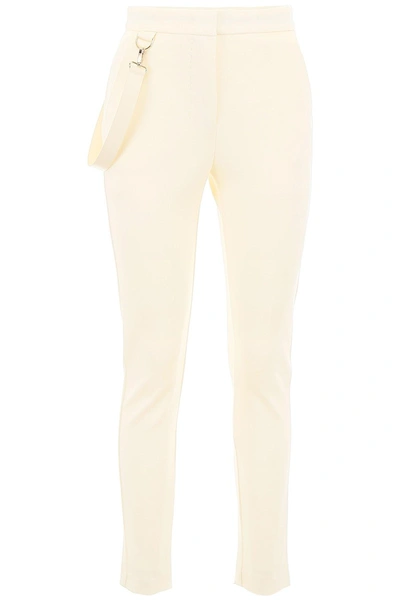 Max Mara Piume Straight Leg Wool Jersey Pants In White