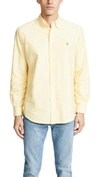 Polo Ralph Lauren Classic Fit Long Sleeve Cotton Oxford Button Down Shirt In Yellow
