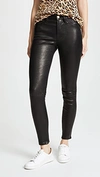 Frame Le Skinny Stretch-leather Pants In Washed Black