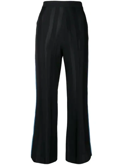 Loewe Piped Detail Cropped Trousers In Black