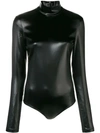 GIVENCHY GIVENCHY COATED JERSEY BODYSUIT - BLACK