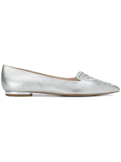 Sophia Webster Faw Metallic Ballerina Shoes In Grey