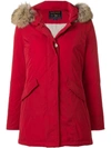 Woolrich Padded Hooded Jacket In Red