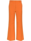 JOSEPH JOSEPH RHONE FLARED AND WIDE LEG WOOL TROUSERS - 0620 MARMALADE