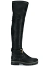 SEE BY CHLOÉ SEE BY CHLOÉ OVER-THE-KNEE FLAT BOOTS - BLACK