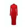 Rumour London Adriana Maxi Ribbed Wool Dress In Scarlet In Wool