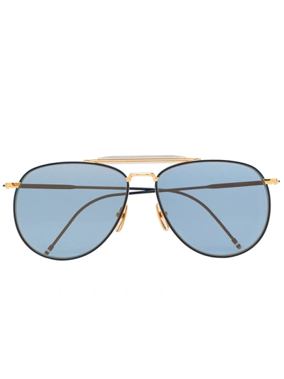 Thom Browne 907 Aviator Sunglasses In Metallic