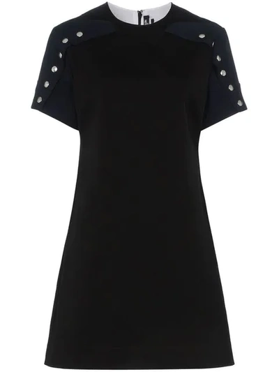 Calvin Klein 205w39nyc Popper Sleeve Cotton Dress In Black