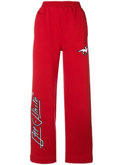 Off-white High-waisted Track Trousers In Red