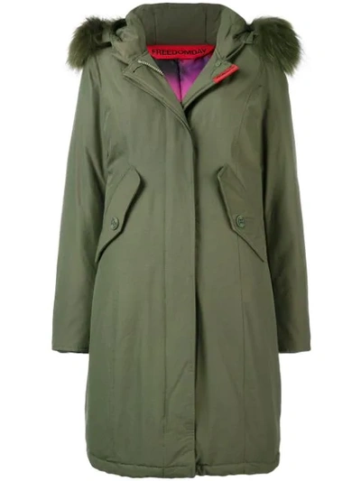 Freedomday Hooded Feather Down Jacket - Green