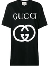 GUCCI GUCCI LOGO SHORT SLEEVED T-SHIRT - BLACK