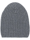 BARRIE RIBBED-KNIT CASHMERE BEANIE