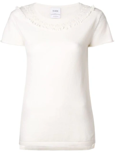 Barrie Romantic Timeless Cashmere Top In White