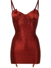 Bordelle Strappy Corset Slip In Red