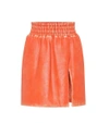 MIU MIU LEATHER MINISKIRT,P00342255