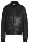 VINCE WOMAN LEATHER BOMBER JACKET BLACK,GB 82673811930004
