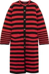 ETRO ETRO WOMAN STRIPED INTARSIA-KNIT CARDIGAN RED,3074457345619006807