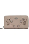 COACH WOMAN EMBELLISHED EMBOSSED LEATHER WALLET TAUPE,AU 5016545969973495