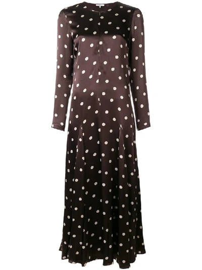 knee length dresses for ladies GANNI big collar polka dot dress main image 1