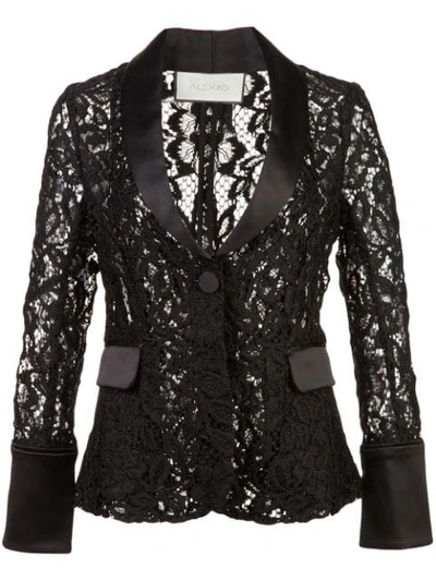 Alexis Bonis Lace Tuxedo Jacket In Black Lace