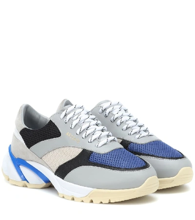 Axel Arigato Tech Runner Leather Trainers In Blue
