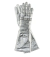 Calvin Klein 205w39nyc Laminated Leather Gloves In Silver