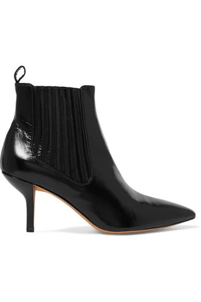 Diane Von Furstenberg Mollo Leather Ankle Boots In Black