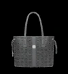 Mcm Liz Reversible Medium Visetos Shopper Tote Bag In Phantom Grey