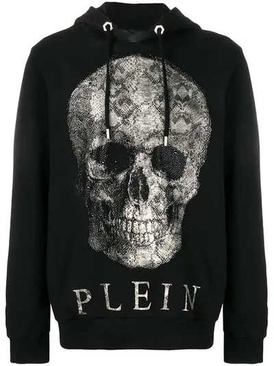 Philipp Plein Hoodie Sweatshirt Python Skull In Black
