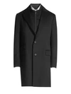 Corneliani Id Wool Topcoat With Zip-out Bib In Black