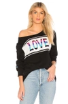 CHASER CHASER LOVE CREW NECK PULLOVER IN BLACK.,CSER-WK81