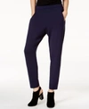 Eileen Fisher Stretch Crepe Slim Ankle Pants In Midnight
