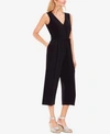 VINCE CAMUTO SLEEVELESS BELTED WIDE-LEG JUMPSUIT