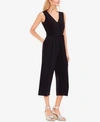 Vince Camuto Crepe Tie Front Wide Leg Jumpsuit In Rich Black