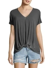 C&C CALIFORNIA Knotted Short-Sleeve Top,0400098913326